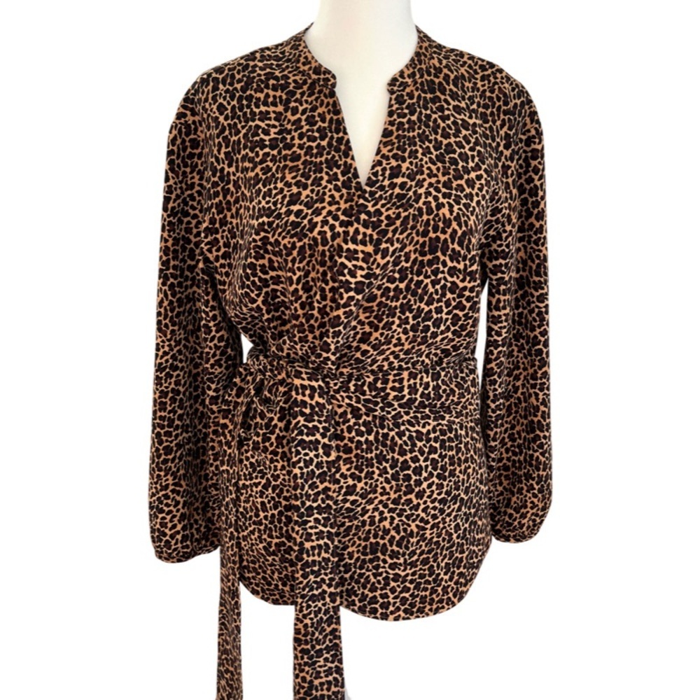 J.Crew Wrap Top Size Small Animal Print